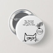 Angry Cat en de kerstboom Ronde Button 5,7 Cm (Voorkant /achterkant)