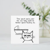 Angry Cat en de nieuwe baby Aankondiging (Staand voorkant)