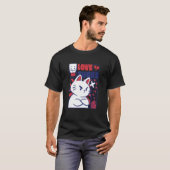 Angry Cat Funny Anti-Valentijnsdag T-shirt (Voorkant volledig)