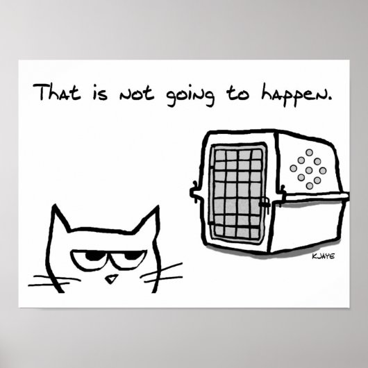 Angry Cat gaat NIET naar de Vet Poster (Voorkant)