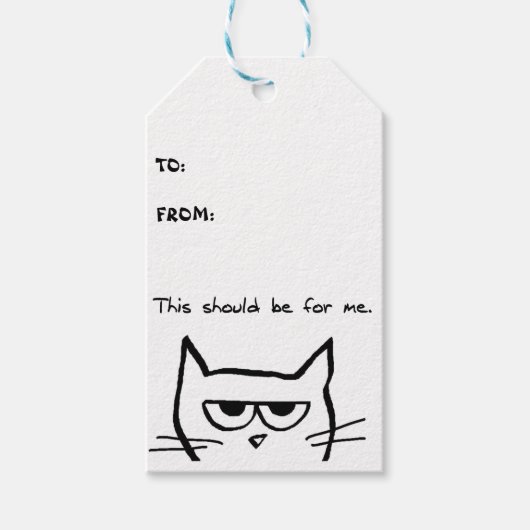 Angry Cat Gift Labels Cadeaulabel (Voorkant)