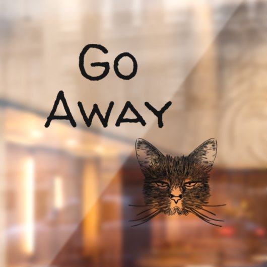 Angry Cat Go Away Raamsticker (Vel 2)