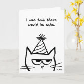 Angry Cat Haat Verjaardagen - Funny Cat Kaart (Gele Bloem)