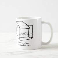 Angry Cat Hides in a Box - Funny Cat Coffee Mok