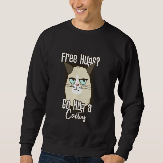 Angry Cat Hug A Cactus Trui (Voorkant)