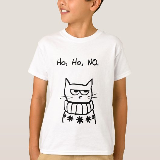 Angry Cat in een kerstkeuken - Funny Cat Xmas T-shirt (Voorkant)