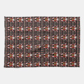 Angry Cat in een kerstpatroonkoeling met kerst Theedoek (Horizontaal)