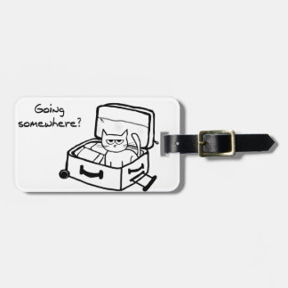 Angry Cat in Suitcase - Funny Gift for Travellers Bagagelabel