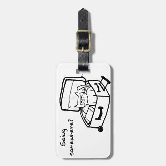 Angry Cat in Suitcase - Funny Gift for Travellers Bagagelabel (Voorkant verticaal)