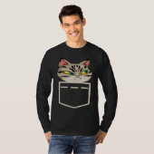 Angry Cat in the Pocket Graphic T-shirt (Voorkant volledig)