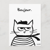 Angry Cat is zo erg Frans Briefkaart (Voorkant)