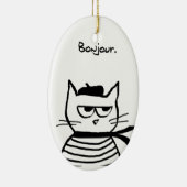 Angry Cat is zo erg Frans Keramisch Ornament (Rechts)