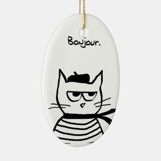 Angry Cat is zo erg Frans Keramisch Ornament (Rechts)