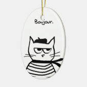 Angry Cat is zo erg Frans Keramisch Ornament (Links)
