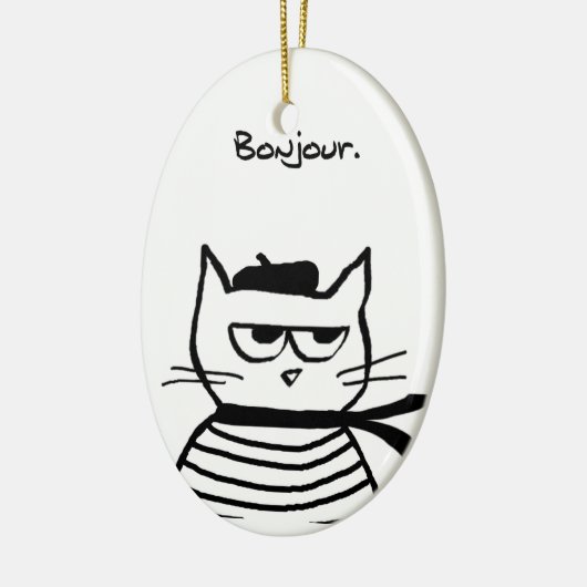 Angry Cat is zo erg Frans Keramisch Ornament (Links)