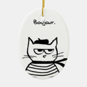 Angry Cat is zo erg Frans Keramisch Ornament (Voorkant)