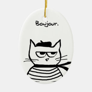 Angry Cat is zo erg Frans Keramisch Ornament
