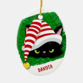 Angry Cat je krijgt Sokken! Vakantie Keramisch Ornament (Voorkant)