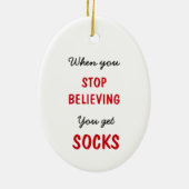 Angry Cat je krijgt Sokken! Vakantie Keramisch Ornament (Achterkant)