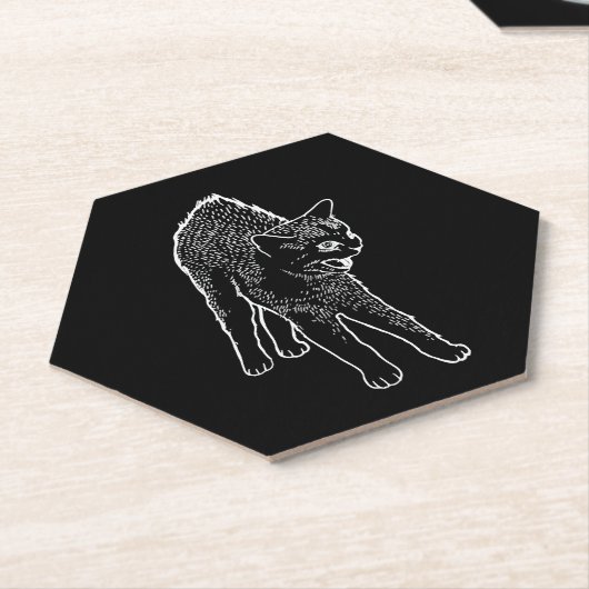 Angry cat kartonnen onderzetters (Schuin)