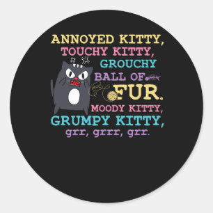 Angry Cat Kitten lover houding bont huisdier eigen Ronde Sticker