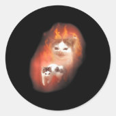Angry Cat Meme Funny Silly Cat Kitten Lover Humor  Ronde Sticker (Voorkant)