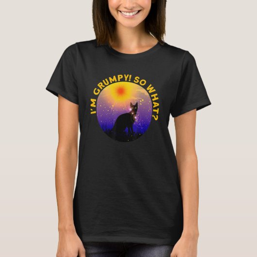 Angry cat meme Ik ben zo mopperig, wat 2 T-shirt (Voorkant)