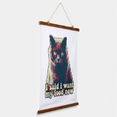 Angry cat meme voor katten- en katteneigenaars hangend wandkleed (Gebogen)