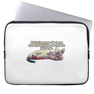 Angry cat meme voor katten- en kattenliefhebbers laptop sleeve