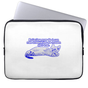 Angry cat meme voor katteneigenaars en kat-liefheb laptop sleeve