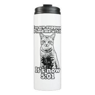 Angry cat meme voor katteneigenaars en kattenliefh thermosbeker
