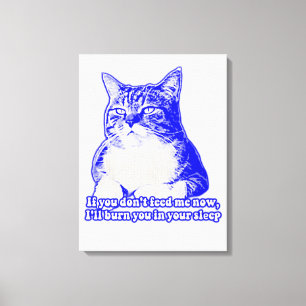 Angry cat meme voor kattenliefhebbers en katteneig canvas afdruk