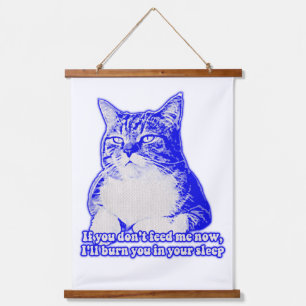 Angry cat meme voor kattenliefhebbers en katteneig hangend wandkleed