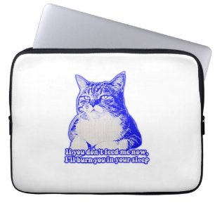 Angry cat meme voor kattenliefhebbers en katteneig laptop sleeve
