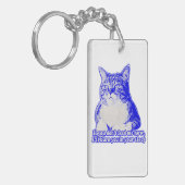 Angry cat meme voor kattenliefhebbers en katteneig sleutelhanger (Voorkant Links)