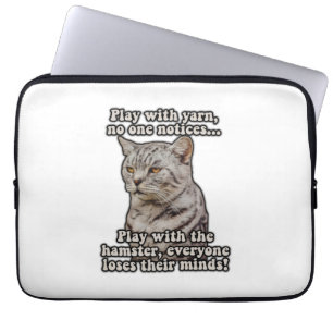 Angry cat meme voor kattenliefhebbers en kattenkat laptop sleeve