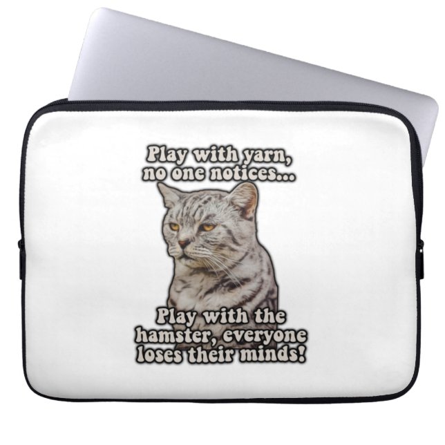 Angry cat meme voor kattenliefhebbers en kattenkat laptop sleeve (Voorkant)