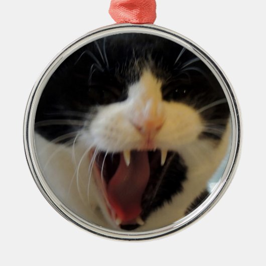 Angry Cat Metalen Ornament (Voorkant)