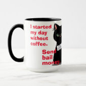 Angry Cat Mok Shot Stuur Bail Money Funny Coffee (Links)
