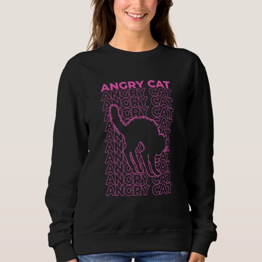 Angry Cat Pastel Aesthetic Trui (Voorkant)