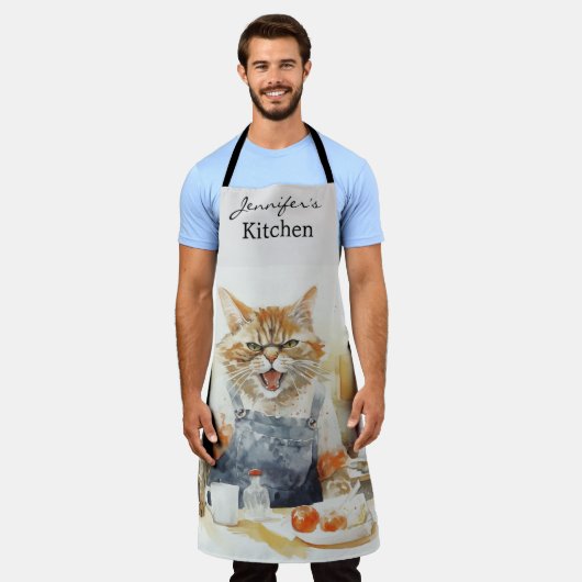 Angry Cat Pet Lover All-Over Print Schort (Gedragen)