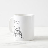 Angry Cat Plots War - Funny Cat Coffee Mok (Voorkant links)