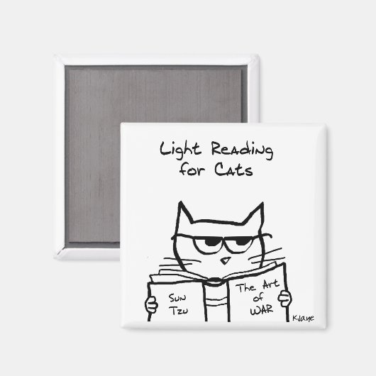 Angry Cat Plots War - Grappige Kat Magnet (Voorkant / Achterkant)