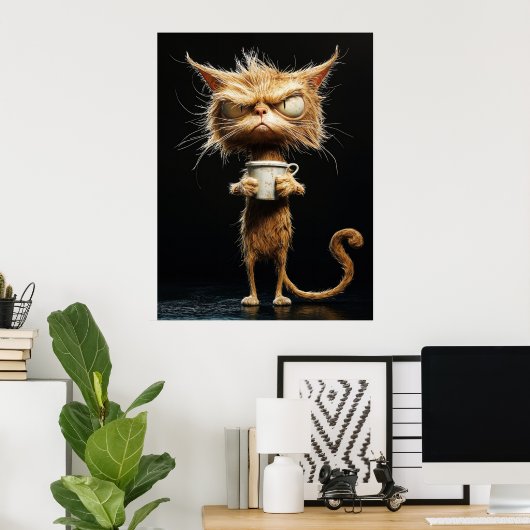 Angry Cat Poster (Thuiskantoor)