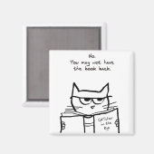 Angry Cat Steelt Uw Boek - Grappige Kat Magnet (Voorkant / Achterkant)