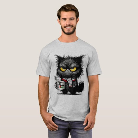 Angry cat t-shirt (Voorkant volledig)