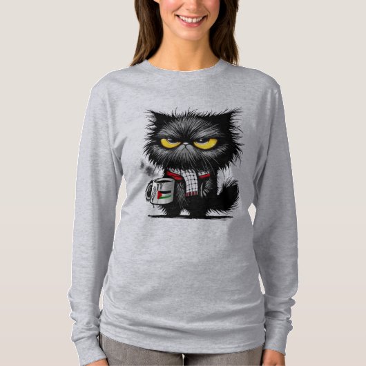 Angry cat t-shirt (Voorkant)