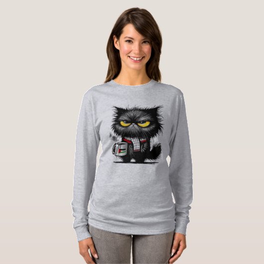 Angry cat t-shirt (Voorkant volledig)