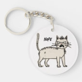 Angry Cat Tekening Sarcastische zin Bag Charm Sleutelhanger (Voorkant)