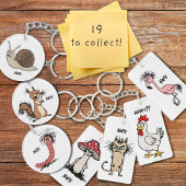 Angry Cat Tekening Sarcastische zin Bag Charm Sleutelhanger